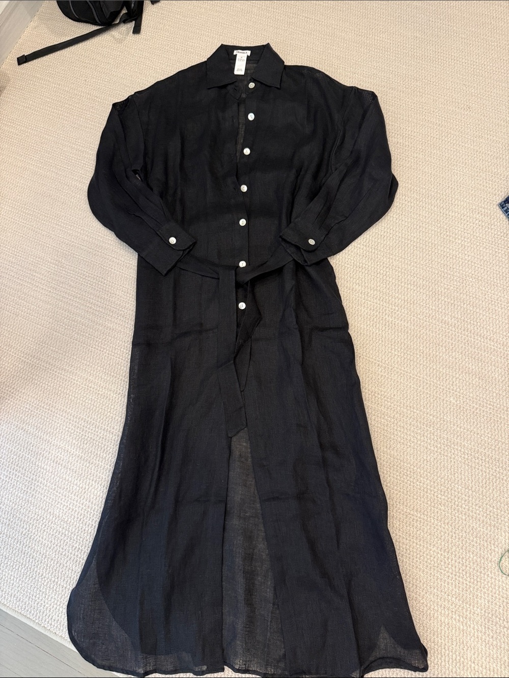 Vitamin A Black Linen Button-Front Shirt. Never worn. Missing tags